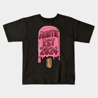 Promoted to Great Auntie Est 2024, Gift for Aunt Kids T-Shirt